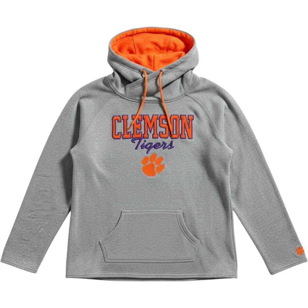 Colosseum Clemson Tigers NCAA Pullover Hoodie Sweatshirt Orange L